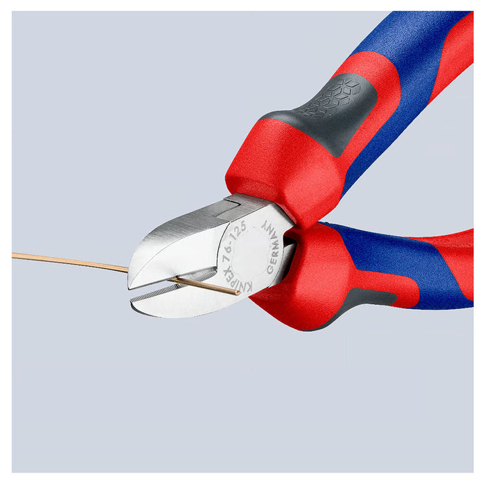 Kìm cắt KNIPEX 76 05 125 chiều dài 125mm, mạ Chrome, tay cầm bọc nhựa chống trượt