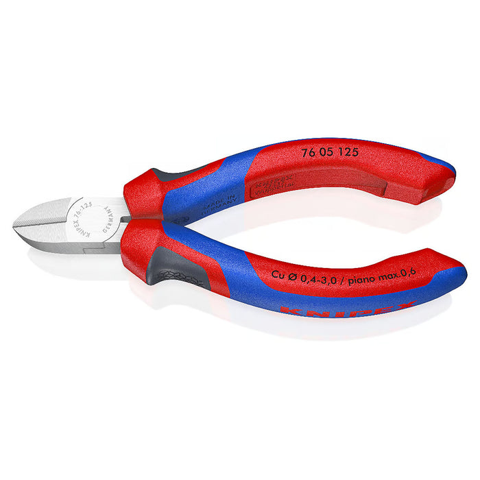 Kìm cắt KNIPEX 76 05 125 chiều dài 125mm, mạ Chrome, tay cầm bọc nhựa chống trượt