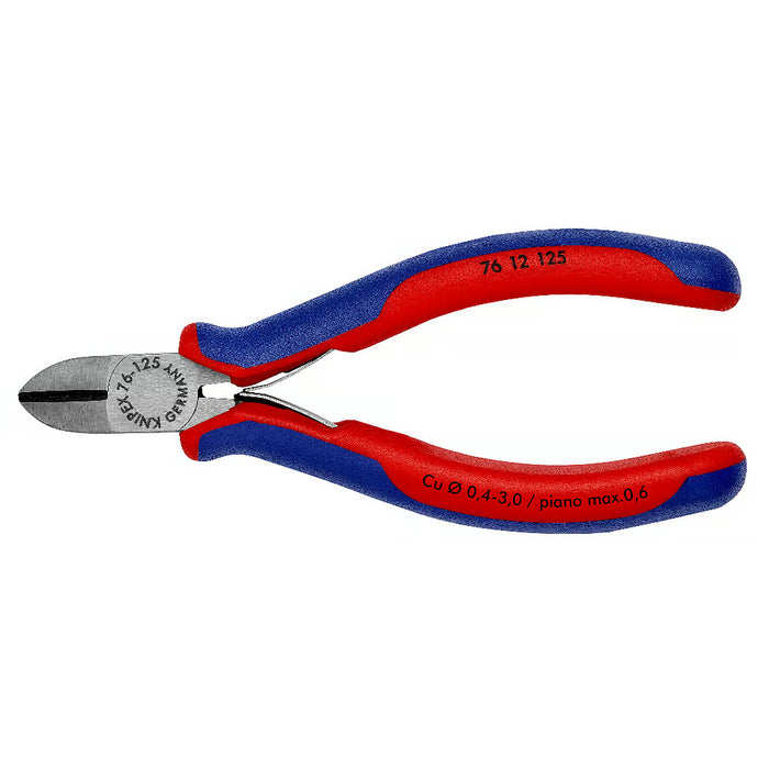 Kìm cắt KNIPEX 76 12 125 chiều dài 125mm, mạ đen nhám, tay cầm bọc nhựa chống trượt