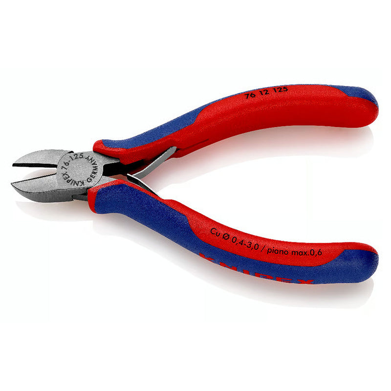 Kìm cắt KNIPEX 76 12 125 chiều dài 125mm, mạ đen nhám, tay cầm bọc nhựa chống trượt