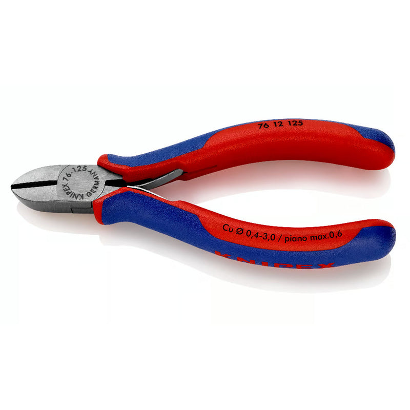 Kìm cắt KNIPEX 76 12 125 chiều dài 125mm, mạ đen nhám, tay cầm bọc nhựa chống trượt