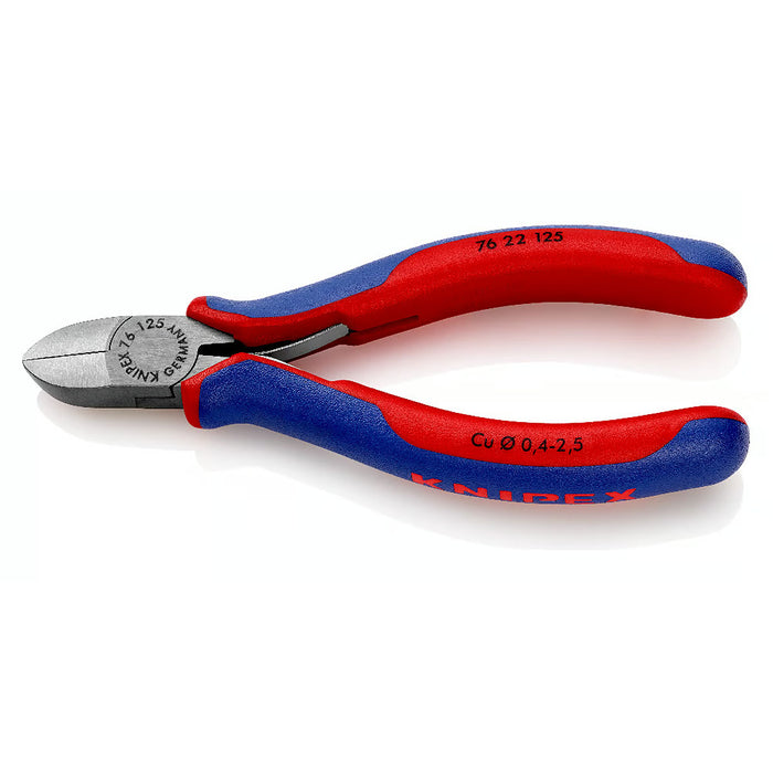 Kìm cắt KNIPEX 76 22 125 chiều dài 125mm, mạ đen nhám, tay cầm bọc nhựa chống trượt