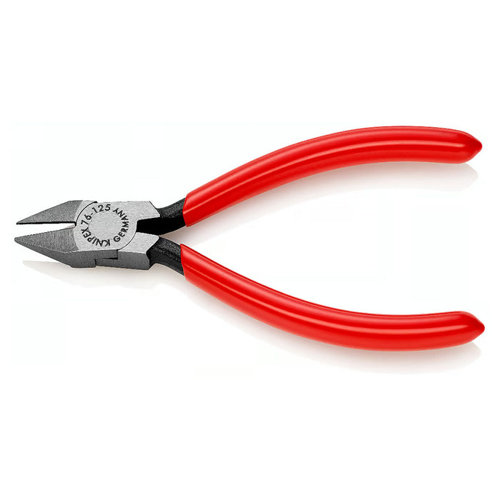 Kìm cắt KNIPEX 76 81 125 chiều dài 125mm, mạ đen nhám, tay cầm bọc nhựa kháng dầu mở