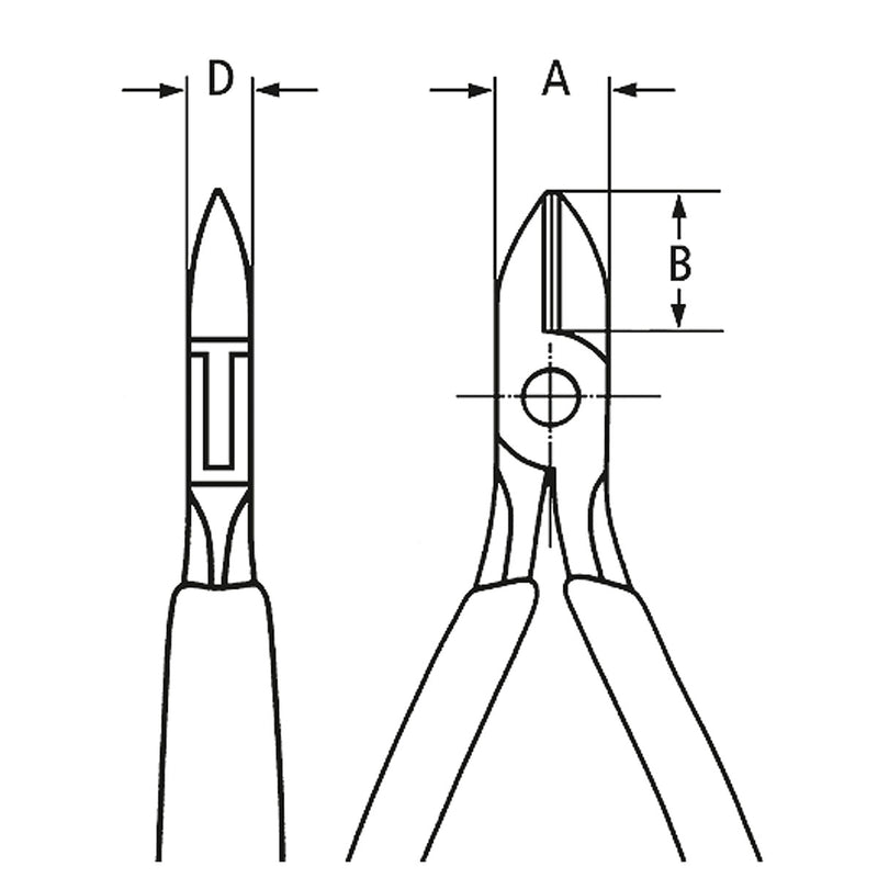Kìm cắt linh kiện điện tử, có nang trợ lực, đầu mũi tròn KNIPEX chiều dài từ 115mm - 130mm, khả năng cắt từ 0.3mm - 2.0mm