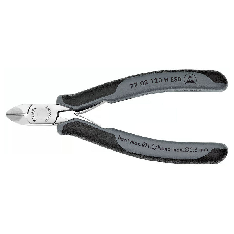 Kìm cắt linh kiện điện tử chống tĩnh điện, dòng hiệu suất cao, lưỡi Carbide, chuyên cắt dây cứng KNIPEX chiều dài từ 120mm - 135mm, khả năng cắt từ 0.6mm - 2.0mm