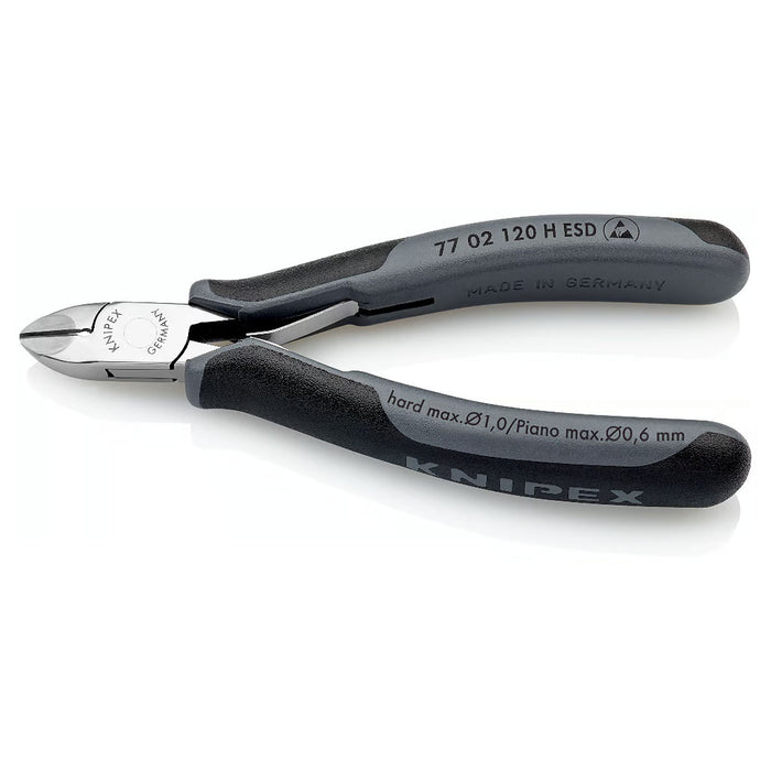 Kìm cắt linh kiện điện tử chống tĩnh điện, dòng hiệu suất cao, lưỡi Carbide, chuyên cắt dây cứng KNIPEX chiều dài từ 120mm - 135mm, khả năng cắt từ 0.6mm - 2.0mm