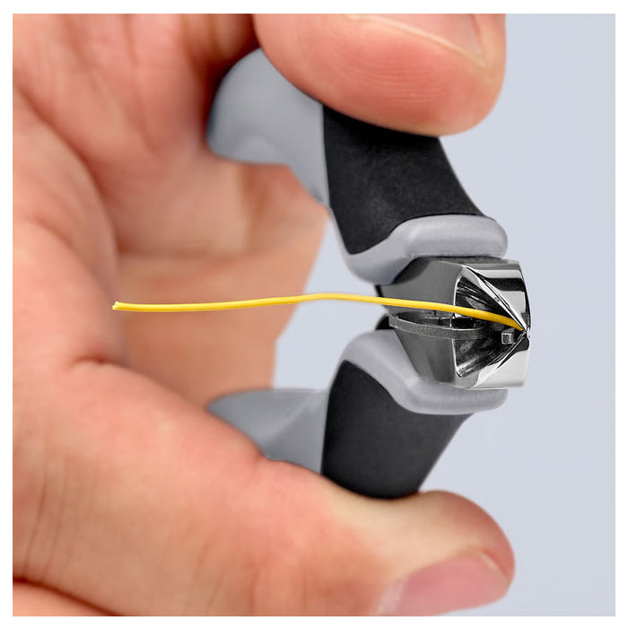 Kìm cắt linh kiện điện tử, chống tĩnh điện có kẹp giữ dây, đầu mũi tròn KNIPEX 77 12 115 ESD chiều dài từ 115mm, khả năng cắt từ 0.3mm - 1.6mm