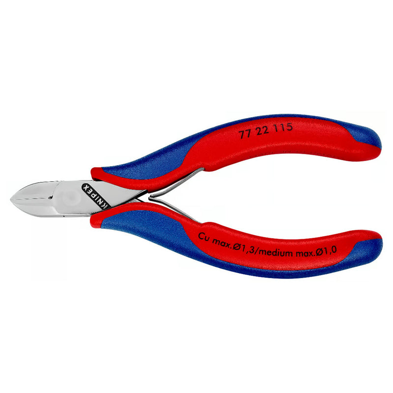 Kìm cắt linh kiện điện tử, có nang trợ lực, đầu mũi tròn KNIPEX 77 22 115 chiều dài 115mm, khả năng cắt từ 0.3mm - 1.3mm