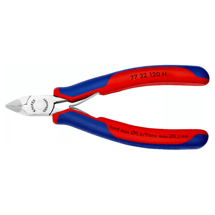 Kìm cắt linh kiện điện tử, dòng hiệu suất cao, lưỡi Carbide, chuyên cắt dây cứng KNIPEX 77 32 120 H chiều dài 120mm, khả năng cắt từ 0.2mm - 1.6mm