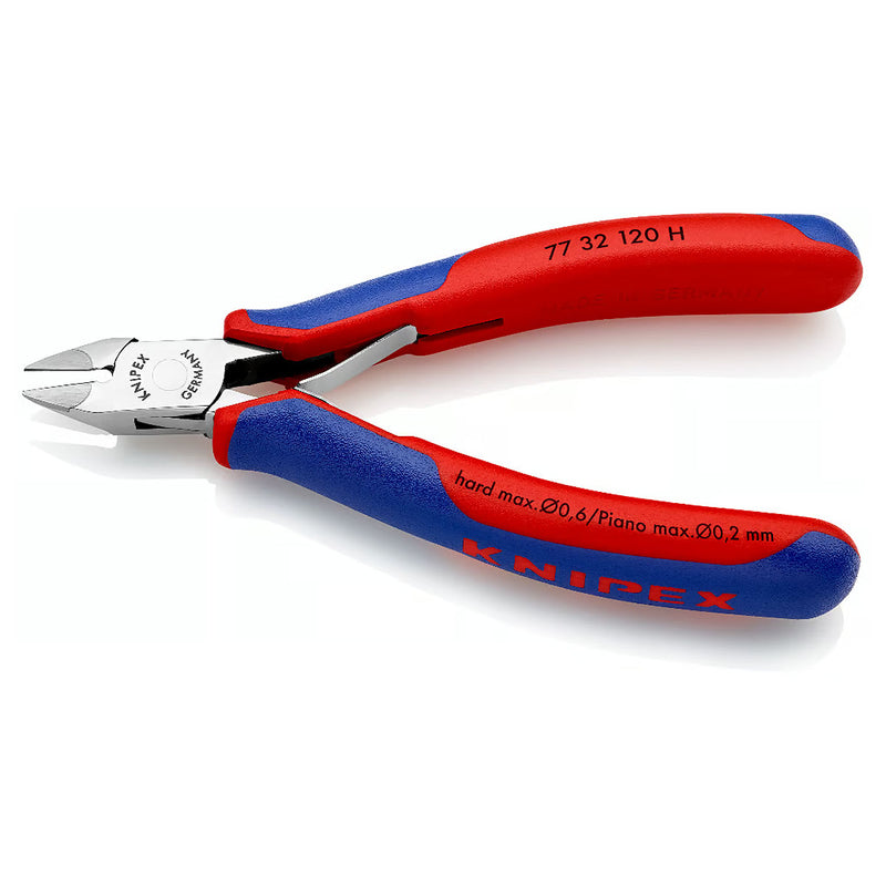 Kìm cắt linh kiện điện tử, dòng hiệu suất cao, lưỡi Carbide, chuyên cắt dây cứng KNIPEX 77 32 120 H chiều dài 120mm, khả năng cắt từ 0.2mm - 1.6mm