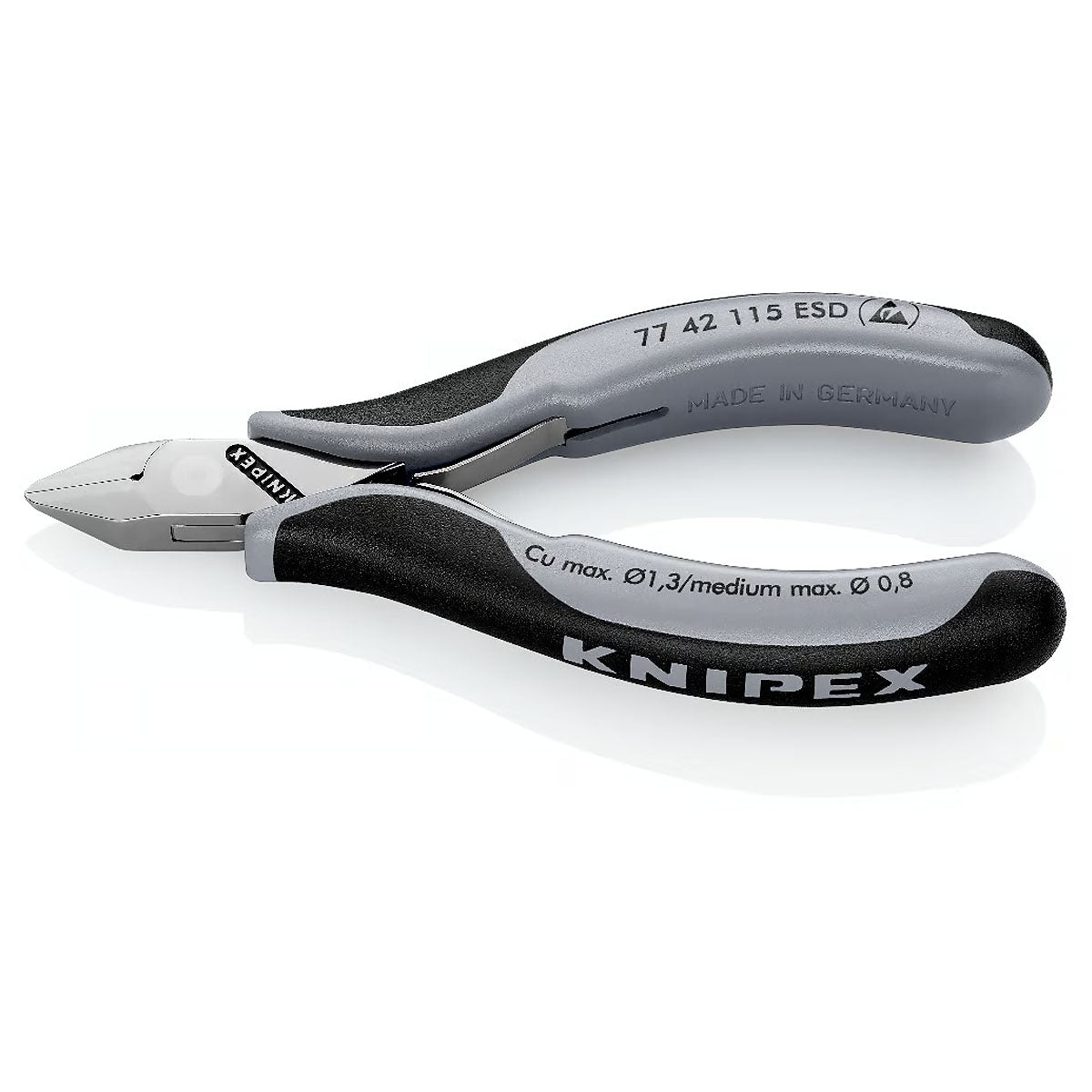 Kìm cắt linh kiện điện tử, chống tĩnh điện, đầu mũi nhọn KNIPEX chiều dài từ 115mm - 130mm, khả năng cắt từ 0.3mm - 1.6mm