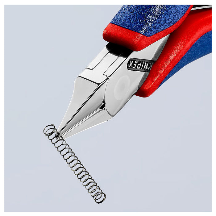 Kìm cắt linh kiện điện tử, có nang trợ lực, đầu mũi nhọn bè KNIPEX 77 52 115 chiều dài 115mm, khả năng cắt từ 0.3mm - 1.0mm