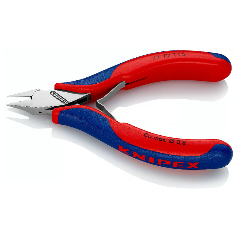 Kìm cắt linh kiện điện tử, có nang trợ lực, đầu mũi nhọn nhỏ KNIPEX 77 72 115 chiều dài 115mm, khả năng cắt từ 0.3mm - 0.8mm
