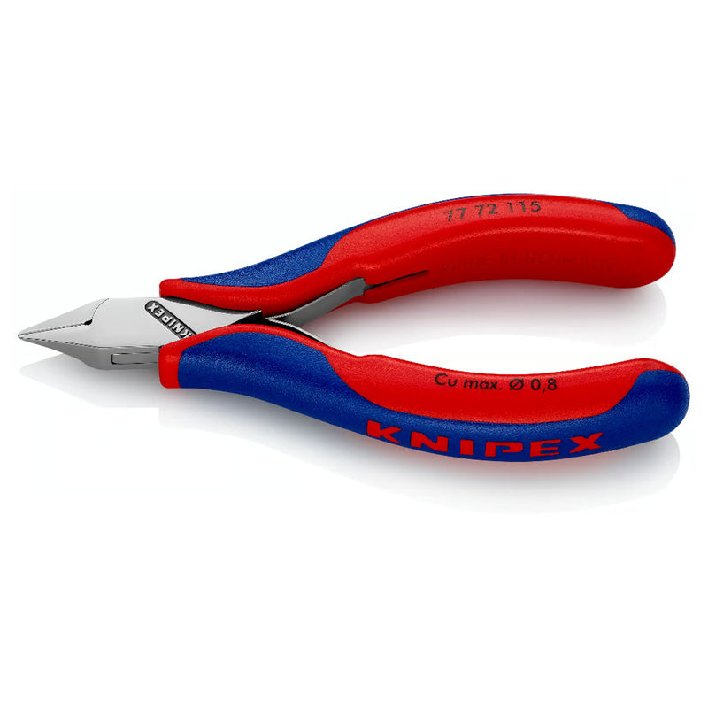 Kìm cắt linh kiện điện tử, có nang trợ lực, đầu mũi nhọn nhỏ KNIPEX 77 72 115 chiều dài 115mm, khả năng cắt từ 0.3mm - 0.8mm