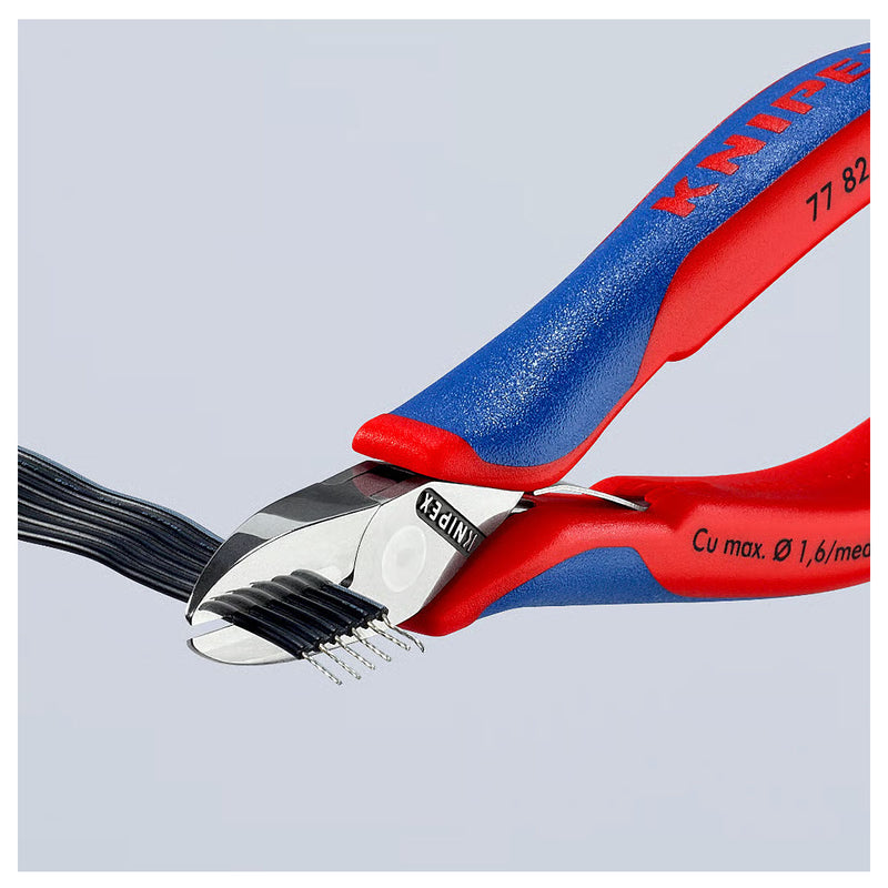 Kìm cắt linh kiện điện tử, có nang trợ lực, đầu mũi tròn KNIPEX 77 82 130 chiều dài 130mm, khả năng cắt từ 0.3mm - 1.6mm