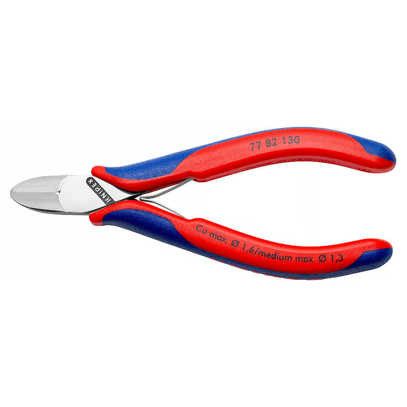 Kìm cắt linh kiện điện tử, có nang trợ lực, đầu mũi tròn KNIPEX 77 82 130 chiều dài 130mm, khả năng cắt từ 0.3mm - 1.6mm