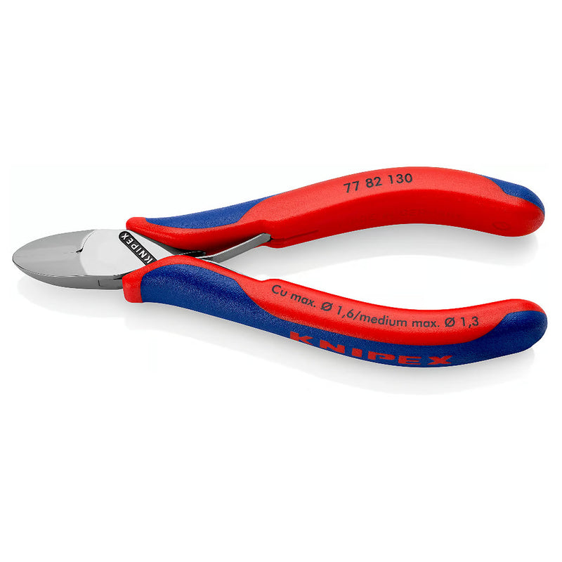 Kìm cắt linh kiện điện tử, có nang trợ lực, đầu mũi tròn KNIPEX 77 82 130 chiều dài 130mm, khả năng cắt từ 0.3mm - 1.6mm
