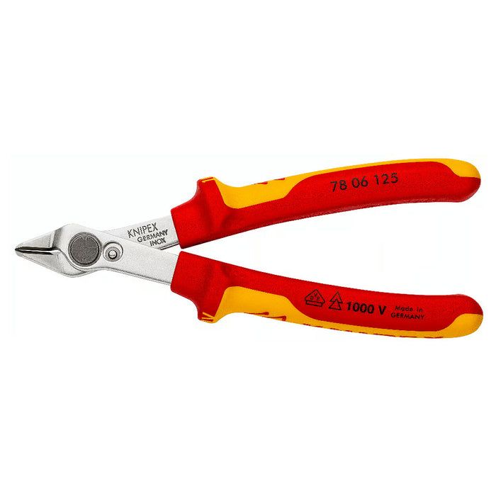 Kìm cắt linh kiện điện tử, cách điện 1000V dòng Super Knips KNIPEX 78 06 125 chiều dài 125mm, khả năng cắt từ 0.2mm - 1.6mm