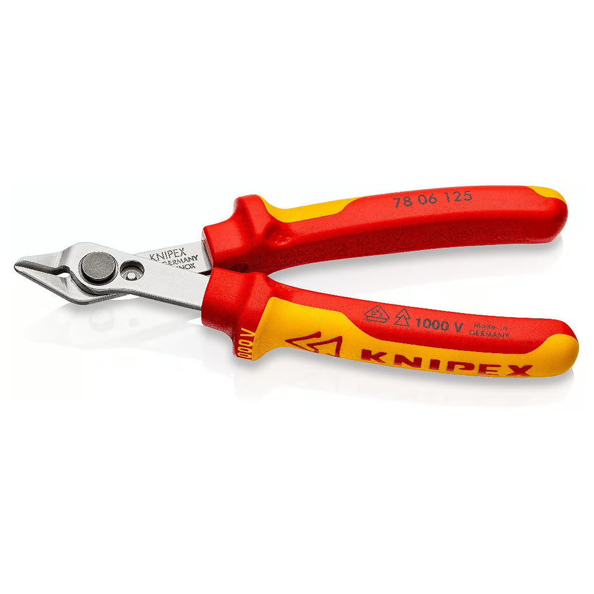 Kìm cắt linh kiện điện tử, cách điện 1000V dòng Super Knips KNIPEX 78 06 125 chiều dài 125mm, khả năng cắt từ 0.2mm - 1.6mm
