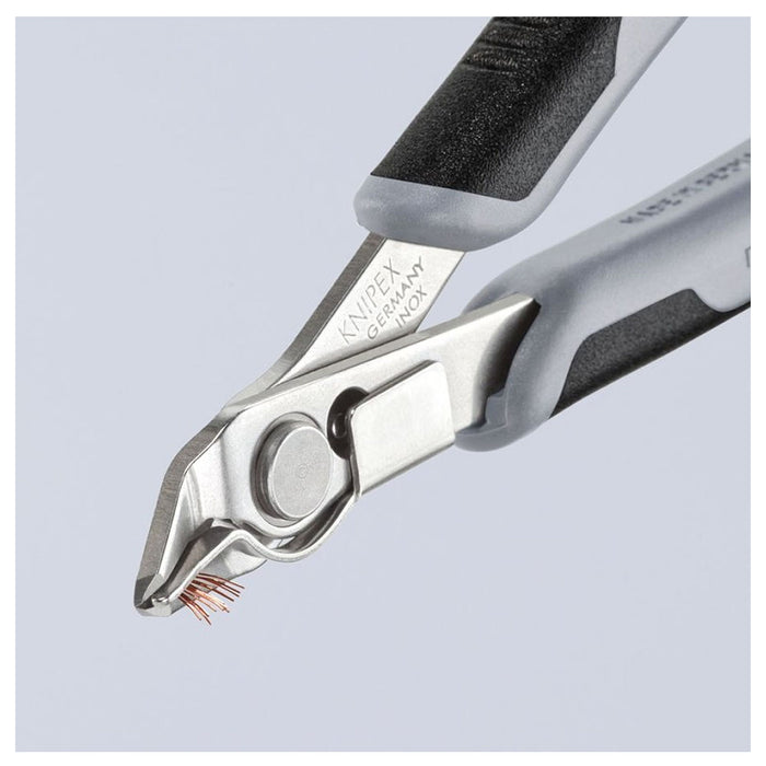 Kìm cắt linh kiện điện tử, có kẹp giữ dây, chống tĩnh điện dòng Super Knips KNIPEX 78 13 125 ESD chiều dài 125mm, khả năng cắt từ 0.2mm - 1.6mm