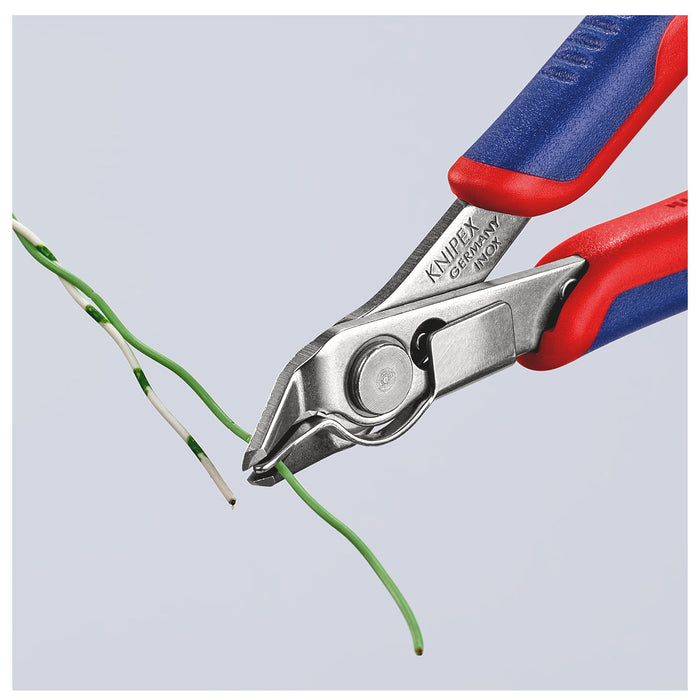 Kìm cắt linh kiện điện tử, có kẹp giữ dây dòng Super Knips KNIPEX 78 13 125 chiều dài 125mm, khả năng cắt từ 0.2mm - 1.6mm