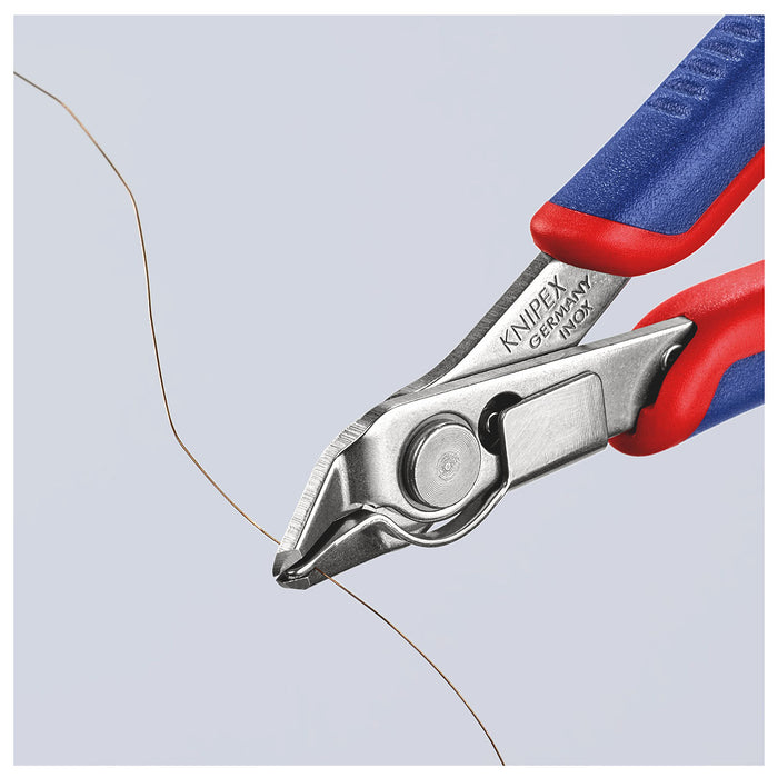 Kìm cắt linh kiện điện tử, có kẹp giữ dây dòng Super Knips KNIPEX 78 13 125 chiều dài 125mm, khả năng cắt từ 0.2mm - 1.6mm