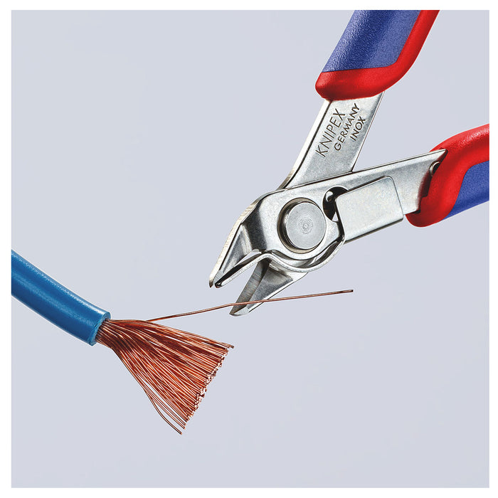 Kìm cắt linh kiện điện tử, có kẹp giữ dây dòng Super Knips KNIPEX 78 13 125 chiều dài 125mm, khả năng cắt từ 0.2mm - 1.6mm