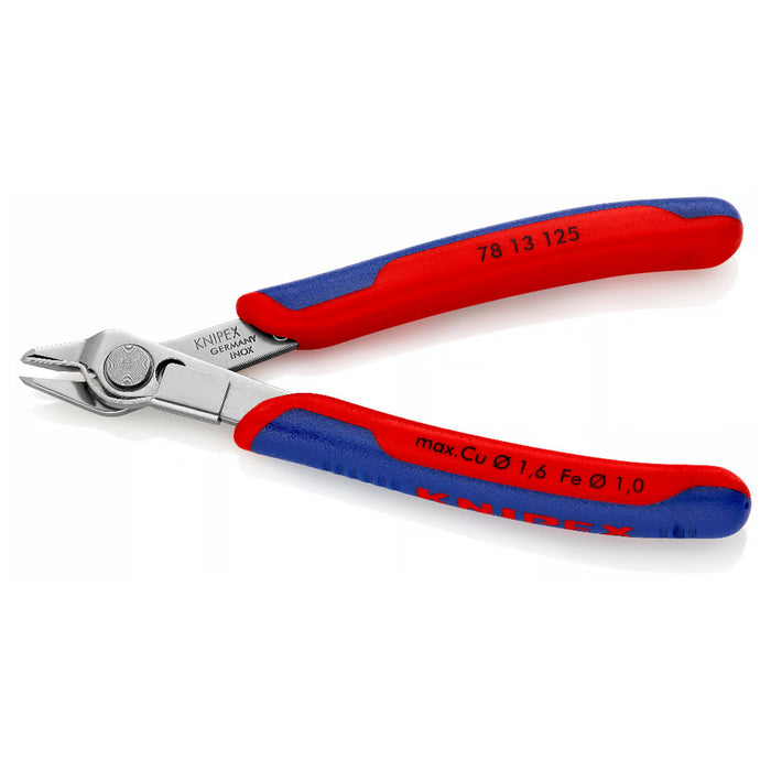 Kìm cắt linh kiện điện tử, có kẹp giữ dây dòng Super Knips KNIPEX 78 13 125 chiều dài 125mm, khả năng cắt từ 0.2mm - 1.6mm