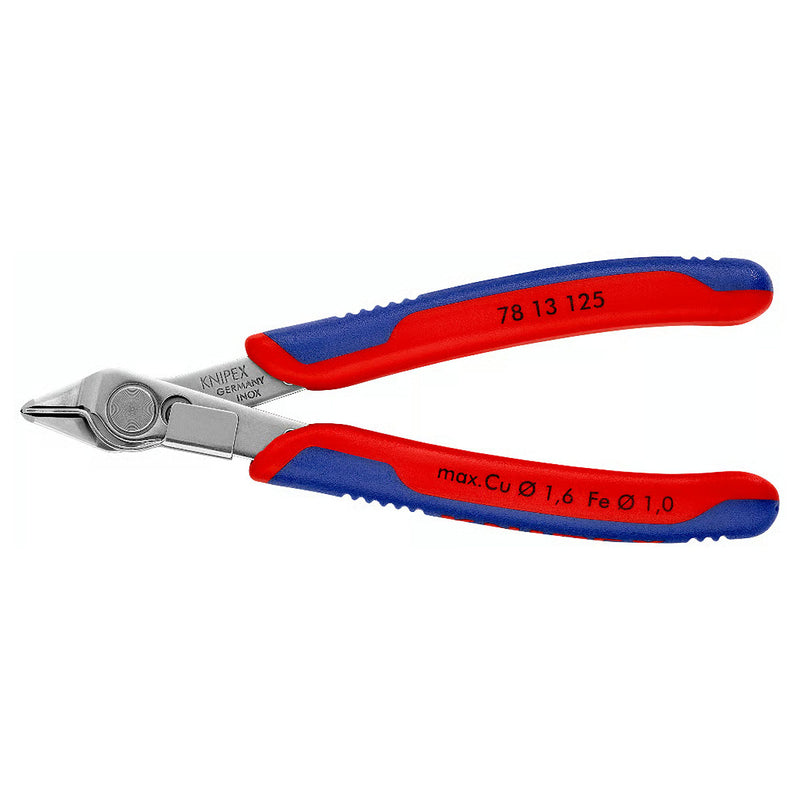 Kìm cắt linh kiện điện tử, có kẹp giữ dây dòng Super Knips KNIPEX 78 13 125 chiều dài 125mm, khả năng cắt từ 0.2mm - 1.6mm