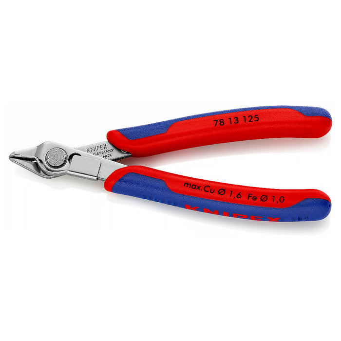 Kìm cắt linh kiện điện tử, có kẹp giữ dây dòng Super Knips KNIPEX 78 13 125 chiều dài 125mm, khả năng cắt từ 0.2mm - 1.6mm