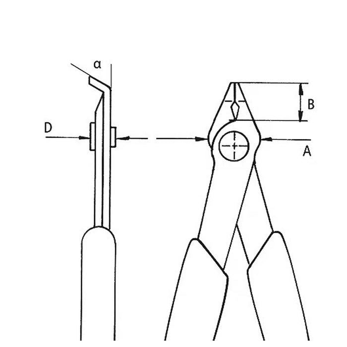 Kìm cắt linh kiện điện tử, mũi cong 60° dòng Super Knips KNIPEX 78 23 125 chiều dài 125mm, khả năng cắt từ 0.2mm - 1.0mm