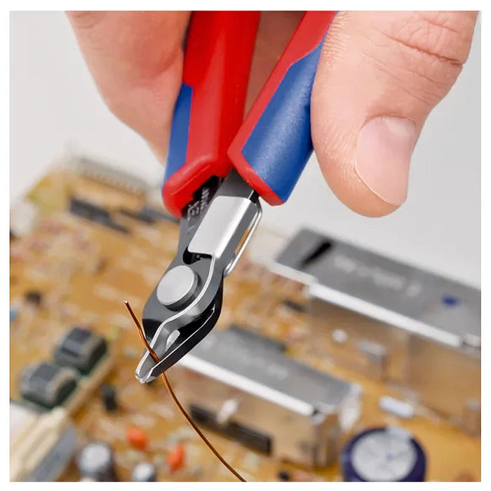 Kìm cắt linh kiện điện tử, có kẹp giữ dây dòng Super Knips KNIPEX 78 41 125 chiều dài 125mm, khả năng cắt từ 0.2mm - 1.0mm