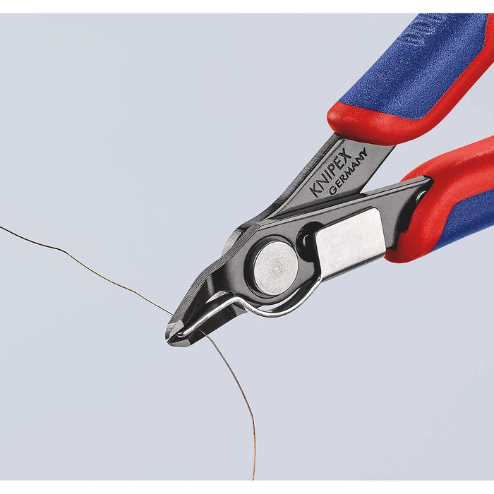 Kìm cắt linh kiện điện tử, có kẹp giữ dây dòng Super Knips KNIPEX 78 41 125 chiều dài 125mm, khả năng cắt từ 0.2mm - 1.0mm