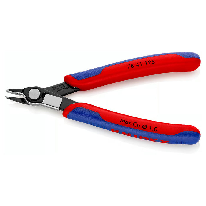 Kìm cắt linh kiện điện tử, có kẹp giữ dây dòng Super Knips KNIPEX 78 41 125 chiều dài 125mm, khả năng cắt từ 0.2mm - 1.0mm