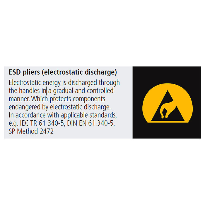 Kìm cắt linh kiện điện tử, chống tĩnh điện dòng Super Knips KNIPEX 78 61 125 ESD chiều dài 125mm, khả năng cắt từ 0.2mm - 1.6mm