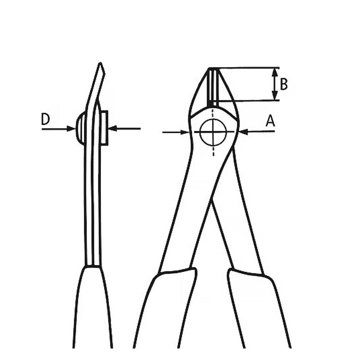 Kìm cắt linh kiện điện tử, chống tĩnh điện dòng Super Knips KNIPEX 78 61 125 ESD chiều dài 125mm, khả năng cắt từ 0.2mm - 1.6mm