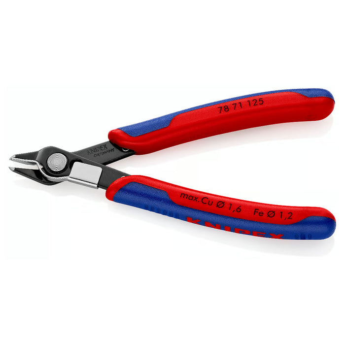 Kìm cắt linh kiện điện tử, có kẹp giữ dây dòng Super Knips KNIPEX 78 71 125 chiều dài 125mm, khả năng cắt từ 0.2mm - 1.6mm