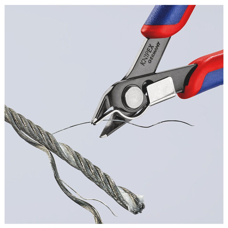 Kìm cắt linh kiện điện tử, có kẹp giữ dây dòng Super Knips KNIPEX 78 91 125 chiều dài 125mm, khả năng cắt từ 0.2mm - 1.6mm, dây cứng 0.6mm