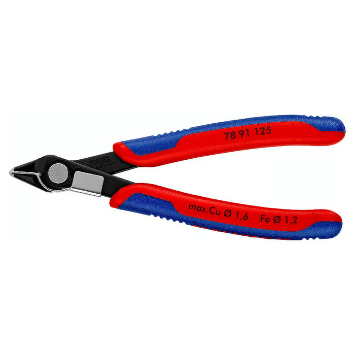 Kìm cắt linh kiện điện tử, có kẹp giữ dây dòng Super Knips KNIPEX 78 91 125 chiều dài 125mm, khả năng cắt từ 0.2mm - 1.6mm, dây cứng 0.6mm