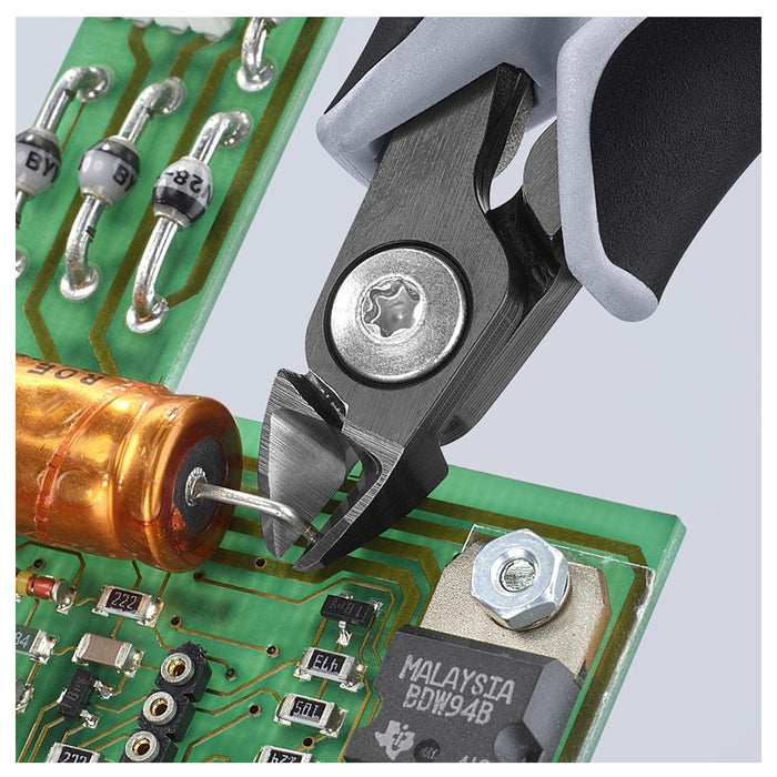 Kìm cắt linh kiện điện tử, chống tĩnh điện, đầu mũi nhỏ KNIPEX 79 02 120 ESD chiều dài 120mm, khả năng cắt từ 0.2mm - 1.4mm