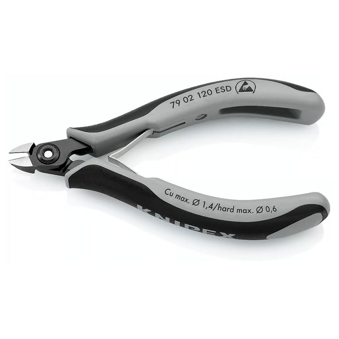 Kìm cắt linh kiện điện tử, chống tĩnh điện, đầu mũi nhỏ KNIPEX 79 02 120 ESD chiều dài 120mm, khả năng cắt từ 0.2mm - 1.4mm