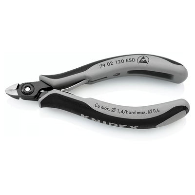 Kìm cắt linh kiện điện tử, chống tĩnh điện, đầu mũi nhỏ KNIPEX 79 02 120 ESD chiều dài 120mm, khả năng cắt từ 0.2mm - 1.4mm