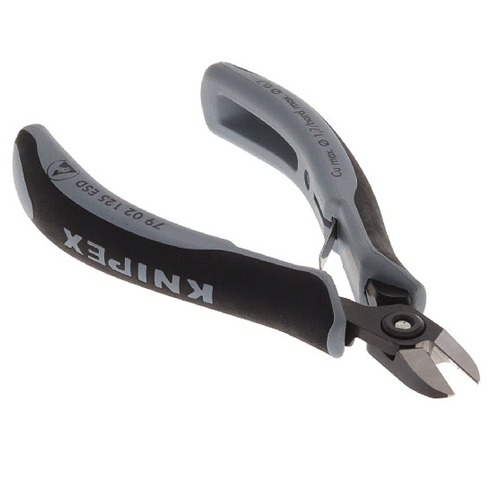 Kìm cắt linh kiện điện tử, chống tĩnh điện, đầu mũi tròn KNIPEX 79 02 125 ESD chiều dài 125mm, khả năng cắt từ 0.2mm - 1.7mm