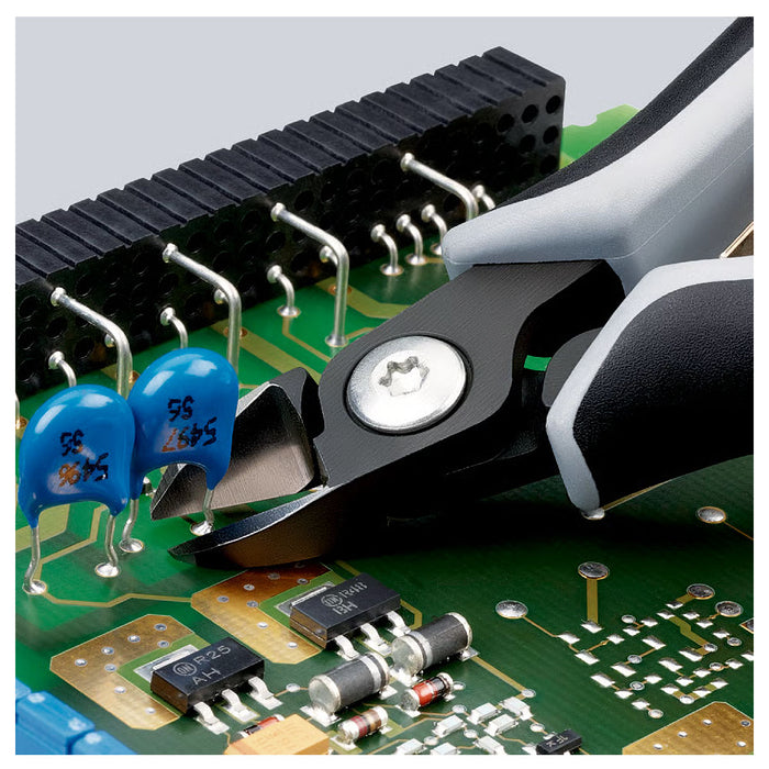 Kìm cắt linh kiện điện tử, chống tĩnh điện, đầu mũi tròn KNIPEX 79 02 125 ESD chiều dài 125mm, khả năng cắt từ 0.2mm - 1.7mm