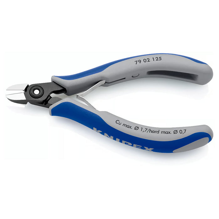 Kìm cắt linh kiện điện tử, có nang trợ lực, đầu mũi tròn KNIPEX 79 02 125 chiều dài 125mm, khả năng cắt từ 0.2 - 1.7mm