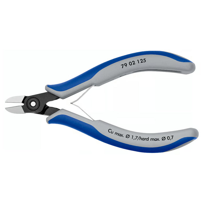 Kìm cắt linh kiện điện tử, có nang trợ lực, đầu mũi tròn KNIPEX 79 02 125 chiều dài 125mm, khả năng cắt từ 0.2 - 1.7mm