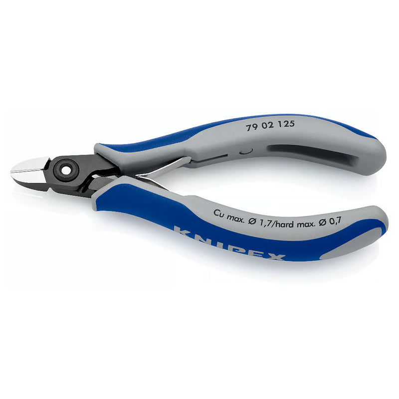 Kìm cắt linh kiện điện tử, có nang trợ lực, đầu mũi tròn KNIPEX 79 02 125 chiều dài 125mm, khả năng cắt từ 0.2 - 1.7mm