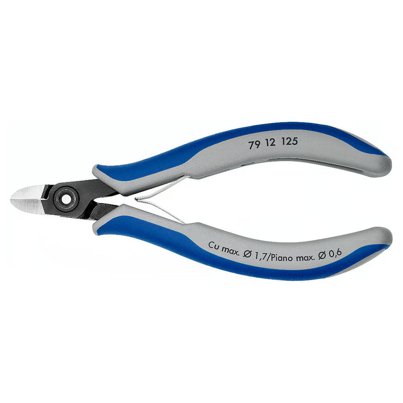 Kìm cắt linh kiện điện tử, có nang trợ lực chuyên dùng cắt dây cứng và dây piano KNIPEX 79 12 125 chiều dài 125mm