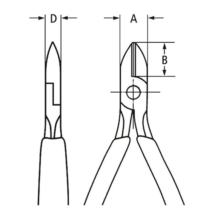 Kìm cắt linh kiện điện tử, chống tĩnh điện, đầu mũi nhỏ KNIPEX 79 22 120 ESD chiều dài 120mm, khả năng cắt từ 0.1mm - 1.3mm