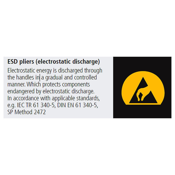 Kìm cắt linh kiện điện tử, chống tĩnh điện, đầu mũi tròn KNIPEX 79 22 125 ESD chiều dài 125mm, khả năng cắt từ 0.1mm - 1.7mm